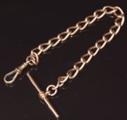 A 9ct gold section of watch chain made into a bracelet, 19.1g