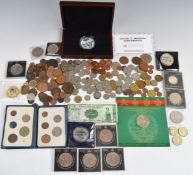 Amateur coin collection including silver 75th Anniversary of D Day, silver Victorian and Georgian