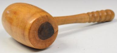 Novelty oversize laburnum wood gavel, length 30cm