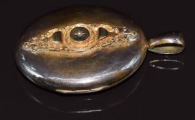 Victorian 9ct gold locket set with a diamond, 19.3g