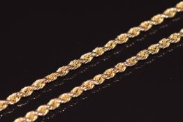 A 9ct gold rope twist necklace, 3.5g
