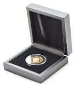 Hattons of London 2002 gold proof double sovereign, Queen Elizabeth II Royal Coat of Arms reverse,