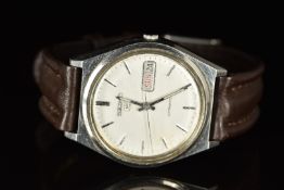Seiko 5 gentleman's automatic wristwatch ref.6309-8970 with day and date aperture, luminous hands,