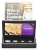 Hattons of London 2022 four coin proof gold sovereign set to commemorate the Platinum Jubilee of