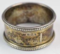 Victorian hallmarked silver napkin ring, Sheffield 1896, maker Levesley Brothers, weight 40g
