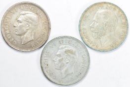 1935 George V 'rocking horse' crown together with two 1937 George VI Coronation examples