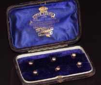 A four 9ct gold studs, in 'John Young, 136 Argyle Street, Glasgow' box, and two rolled gold studs (