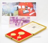 Bhutan Commemorative 1966 1926-1952 22ct gold coin set, comprising three 5 Sertums, 2 Sertums and