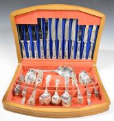 Six place setting canteen of silver plated King's pattern cutlery, width of canteen 45cm