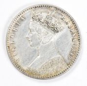 1849 Queen Victoria godless florin, EF/unc