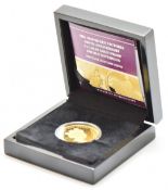 Hattons of London 2019 gold proof double sovereign with Una and the Lion reverse, in deluxe case