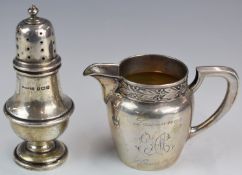 George VI hallmarked silver pepper, Birmingham 1937, maker S Blanckensee & Son Ltd, height 10cm,