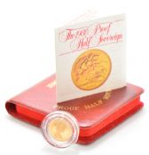 Royal Mint 1980 Queen Elizabeth II proof gold half sovereign, second head, cameo bust, cased with
