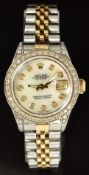 Rolex Oyster Perpetual Datejust ladies wristwatch ref. 69173 with with date aperture, diamond set