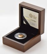 2009 Queen Elizabeth II gold quarter sovereign, cased with certificate no 2902
