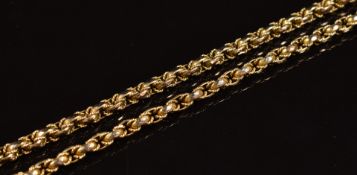 Victorian necklace made up of faceted and rope twist links, 16.7g