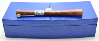 Waterman Sérénité Bois fountain pen with cocobolo wood body and cap, brushed white metal fitting and