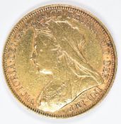 1900 Queen Victoria gold full sovereign with Sydney Mint mark