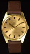 Omega gentleman's automatic wristwatch ref. 165.041 with luminous gold hands, two-tone baton hour