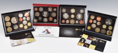 Royal Mint proof coin sets comprising 2007, 2008, 2010 and 2011