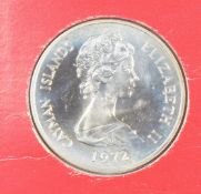 Cayman Islands 1972 silver $25 coin