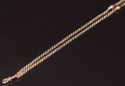 Victorian 9ct gold guard chain made up of circular and faceted links, 18.5g