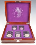 The Complete Set of Uncirculated US Morgan Silver Dollars Mint Collection, comprising five 1oz