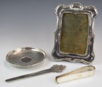 Art Nouveau hallmarked silver photograph frame to suit 6 x 4 inch photo, Birmingham 1904, maker