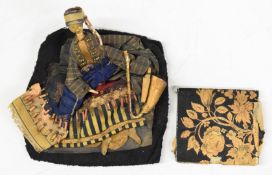 18th / 19thC Grodnertal painted wooden Eastern pedlar doll displaying his wares including a hookah