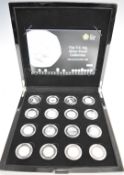 Royal Mint The UK 50p Silver Proof Collection 40th Anniversary (1969-2009) set, includes Kew Gardens