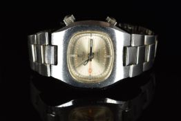 Sorna gentleman's wristwatch ref. 2596 with alarm, silver dial, luminous hour and minutes hands,