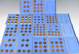 Seven Whitman coin collector's folders containing pennies and halfpennies, Queen Victoria onwards