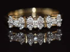 A 14k gold ring set with diamonds, 2.2g, size I