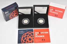 Royal Mint cased 50p coins comprising 2019 'Fifty Years of The Fifty Pence Coin' the other 2002 '