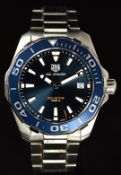 TAG Heuer Aquaracer gentleman's automatic diver's wristwatch ref. WAY111C with date aperture,