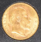 1905 Edward VII gold full sovereign with Perth Mint mark