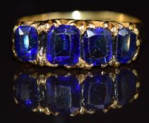 Victorian 18ct gold ring set with paste, Chester 1884, 4.5g, size K