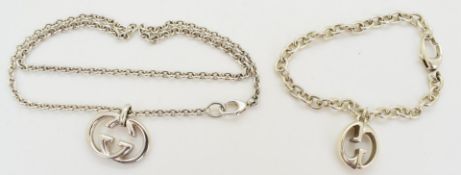 Gucci silver bracelet and necklace in original boxes