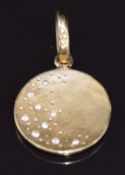 Links of London 18ct gold pendant in the form of the moon set with diamonds, 3.8g