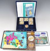 A collection of commemorative coinage in presentation packs comprising Red Arrows 50th Season silver