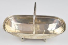 Edward VII hallmarked silver novelty miniature trug or basket, Sheffield 1909, maker John Collard