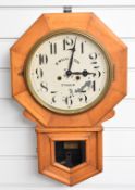 W Wells & Son Stroud wall clock, overall height 55.5cm