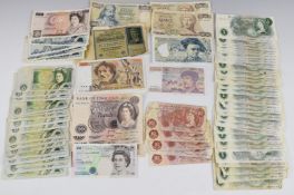 A collection of approximately 90 Bank of England banknotes comprising 5x £10, 5x £5, 56x £1 and 5x