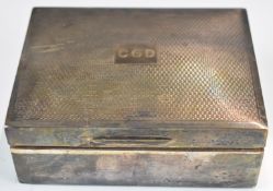Art Deco hallmarked silver cigarette case with engine turned decoration, Birmingham 1928, maker G