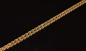 A 9ct gold rope twist necklace (damaged), 3.1g