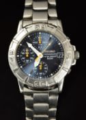 Seiko gentleman's chronograph wristwatch ref. V657-8060 with date aperture, luminous hour and