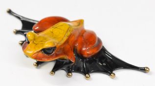 Tim Cotterill 'Frogman' signed limited edition 'Flipper' painted bronze frog figure, width 11 x