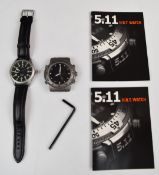 5.11 HRT Tactical titanium wristwatch with white hands and hour markers, digital dial, titanium case