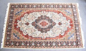 Persian carpet with central gul and geometric borders, 280 x 180cm