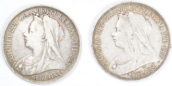 1894 and 1895 Queen Victoria veiled head crowns